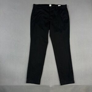 Gap Pants Mens 36x34 (Fits 38x34) Black Slim Straight Essential Khaki Cotton